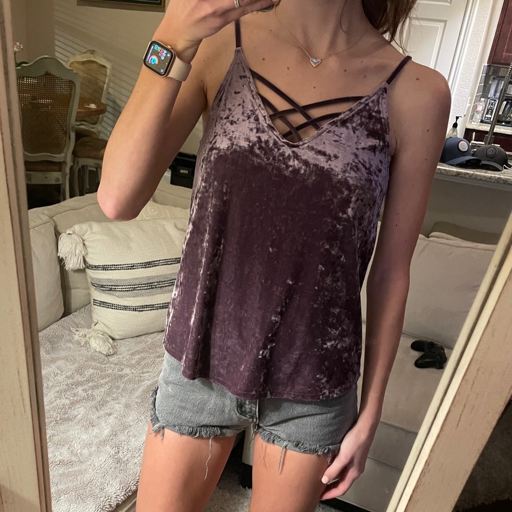 American Eagle Purple Velvet Top